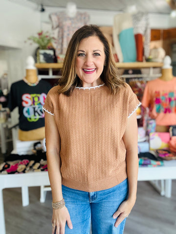 Camel Stitch Sweater Top