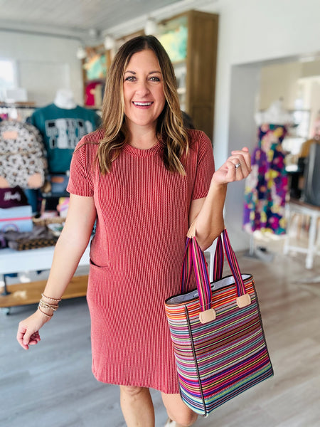 Alba Dress in Brick