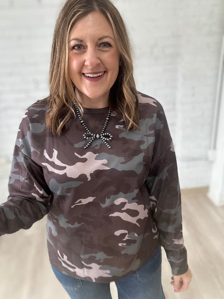 Camo Textured Top