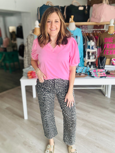 Leopard Barrel Jeans