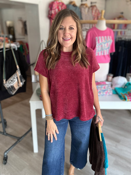 Maroon Chenille Top