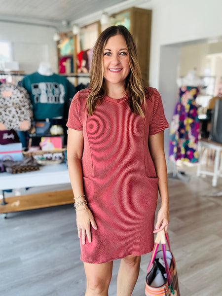 Alba Dress in Brick
