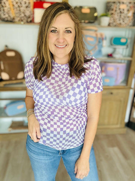 Purple Checkered Mesh
