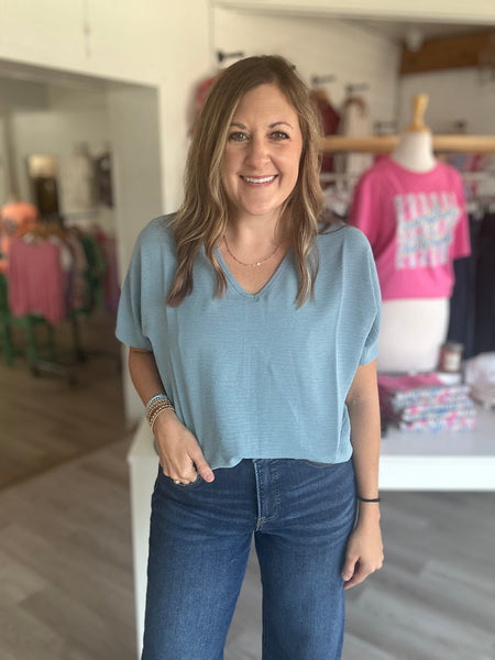 Abby Top in Slate Blue