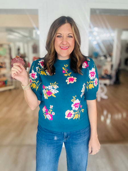 Blue Flower Top