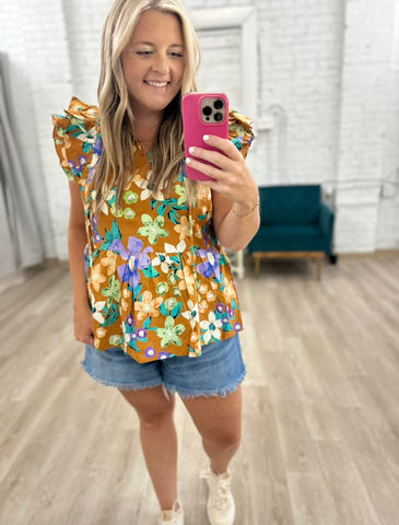 Yellow Floral Top
