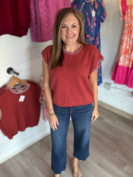 Rust Stitch Sweater