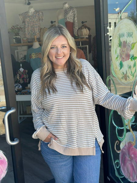 Made for Beige Stripe Top