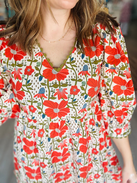 Floral Ric Rac Dress