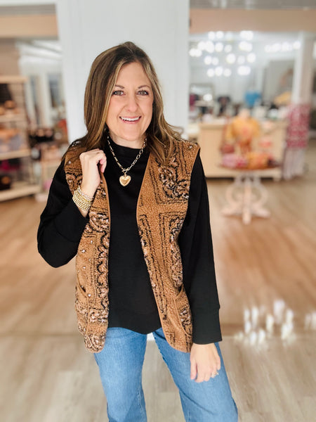 Sherpa Paisley Vest