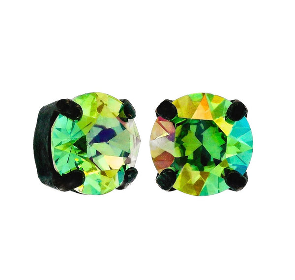 Oakland Studs in Smutt Peridot Glimmer