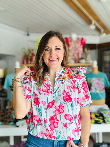 Floral + Stripe Blouse