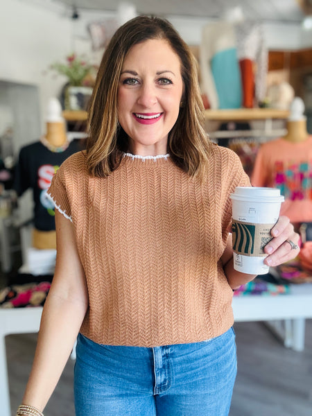 Camel Stitch Sweater Top