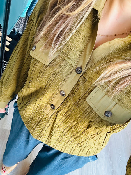 Olive Knit Top
