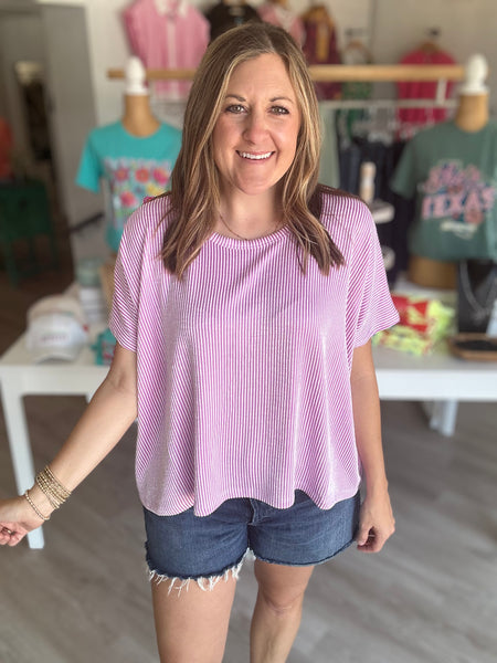 Oversized Ribbed Mauve