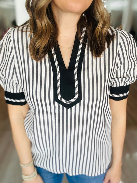 Black Stripe Top