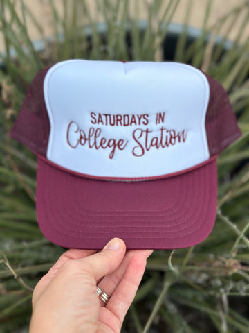 Saturdays in College Station in White/Maroon