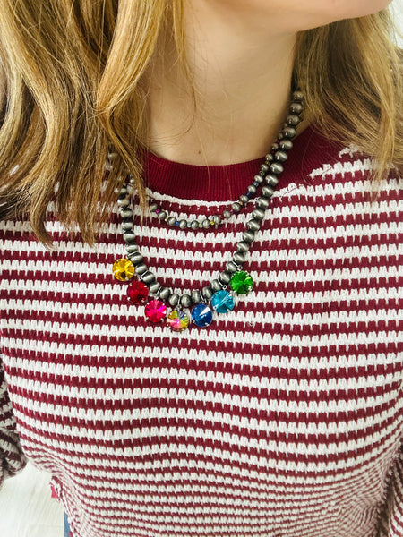 Rhinestone Mix/Faux Pearl Necklace
