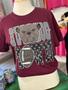 Bulldog Town Football on Maroon