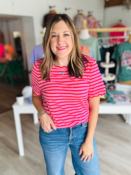 Pink Scalloped Shirt