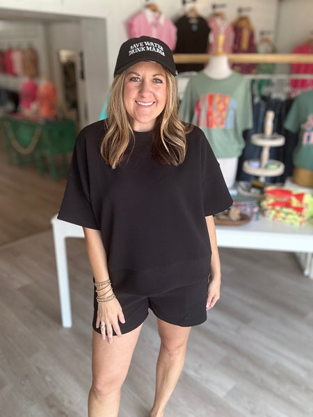 Black Ribbed Short