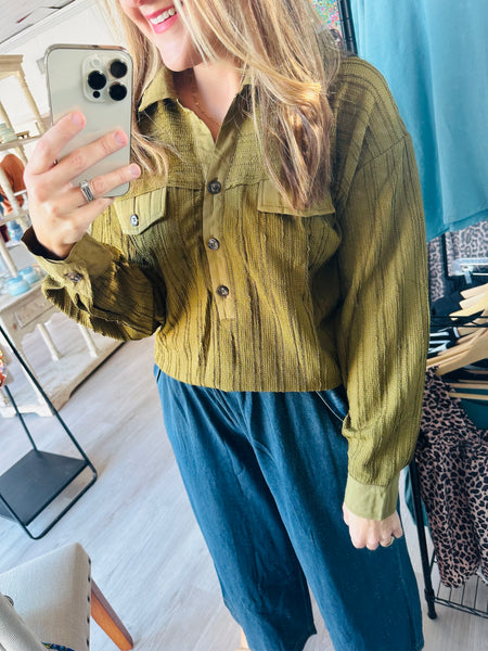 Olive Knit Top