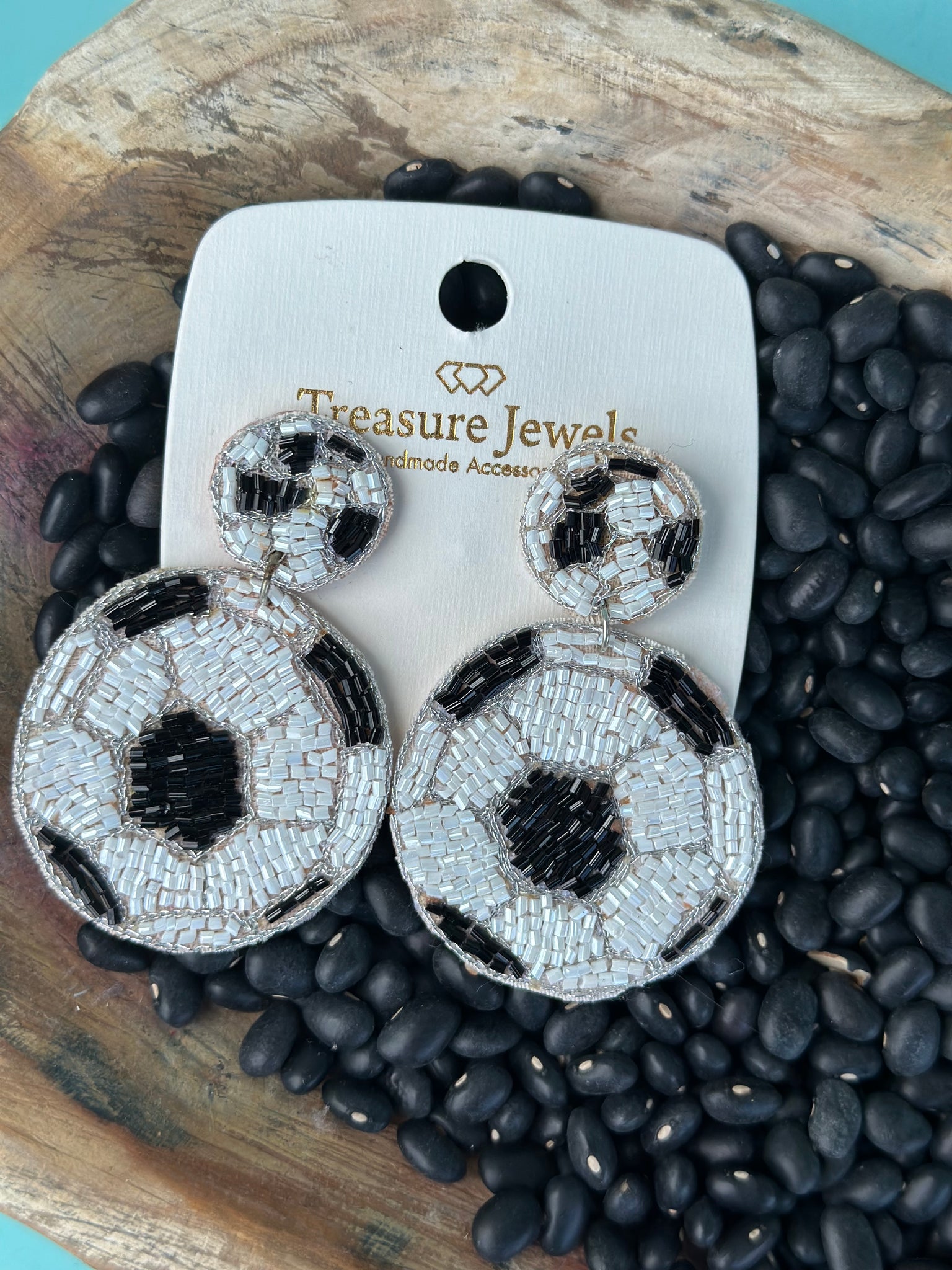 Soccer Beaded Earring