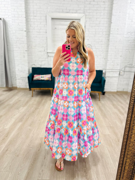 Sky Floral Dress