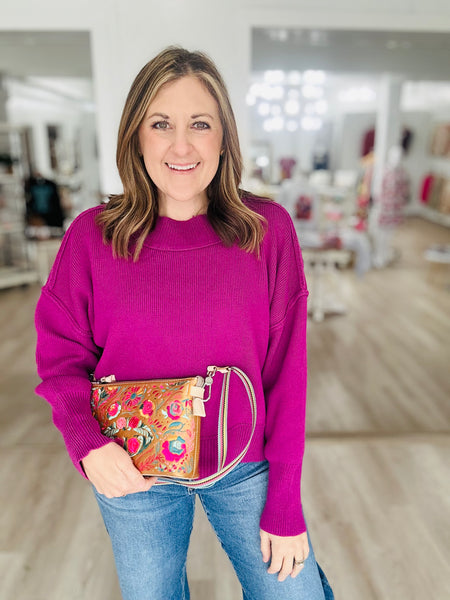 Cozy Up Sweater in Purple