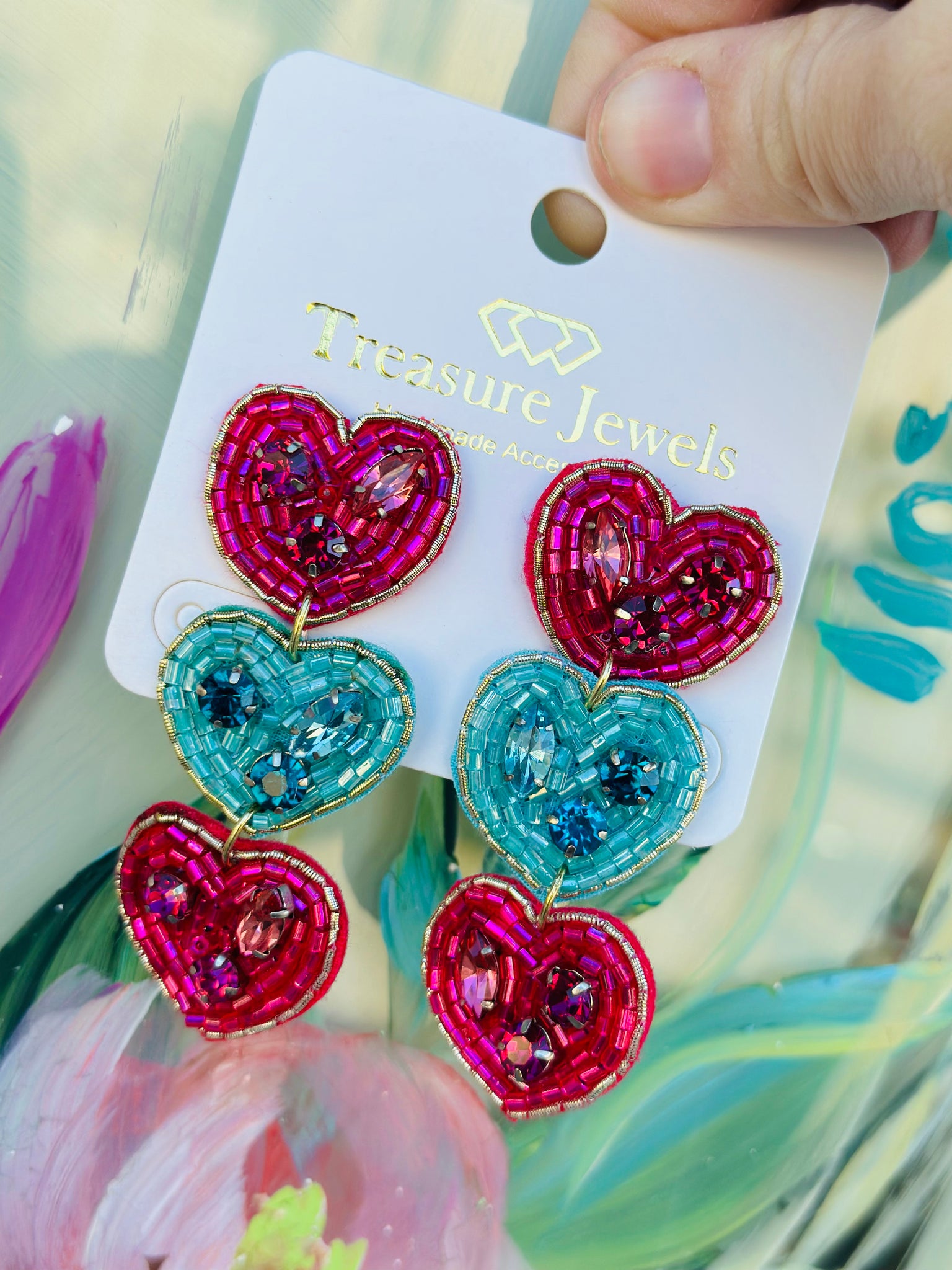 Triple Sweet Heart Earrings