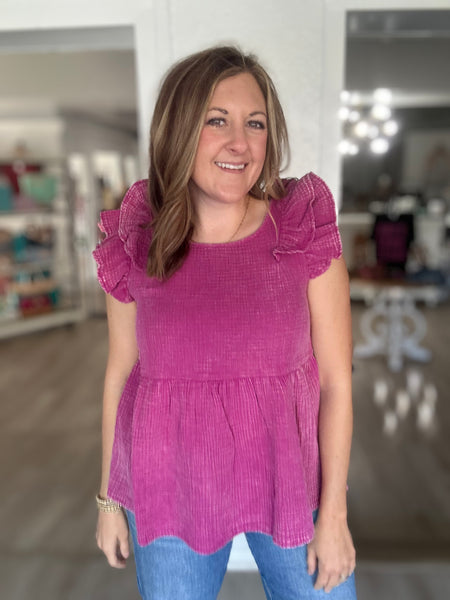 Pink Peplum Top