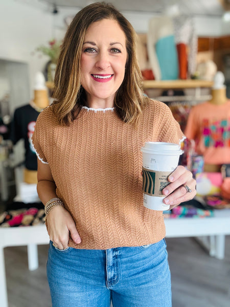 Camel Stitch Sweater Top