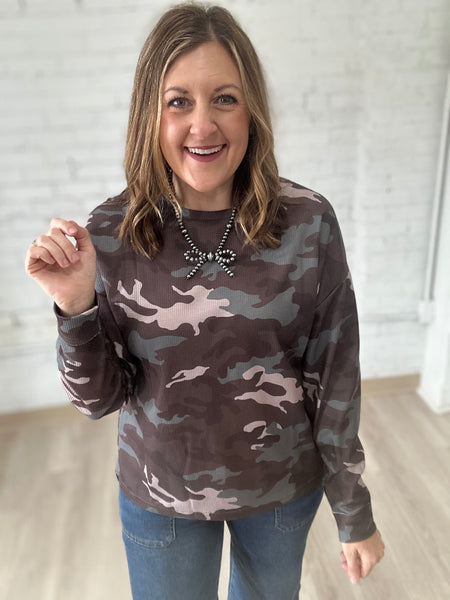 Camo Textured Top