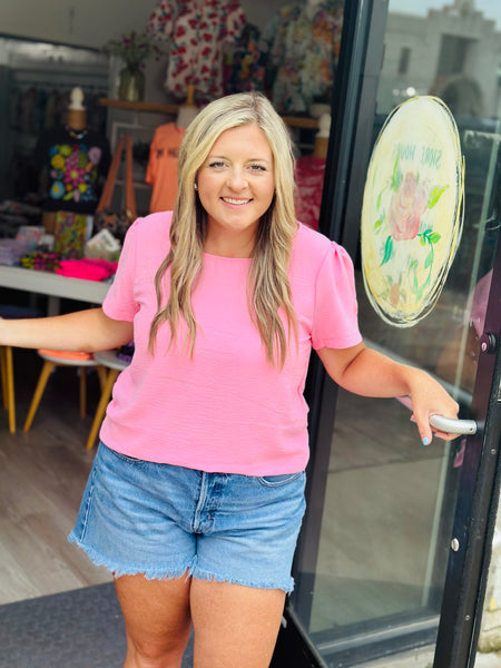 Birdie Top in Bubble Gum