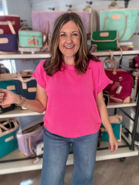 Ribbed Basic Top Pink