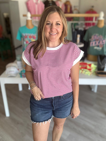 Stripe Top Magenta