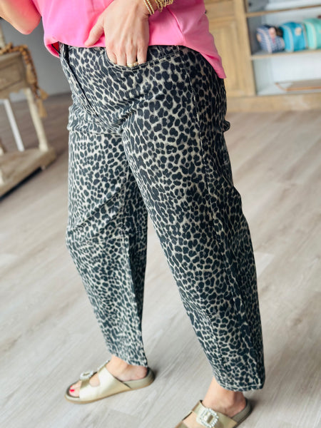 Leopard Barrel Jeans