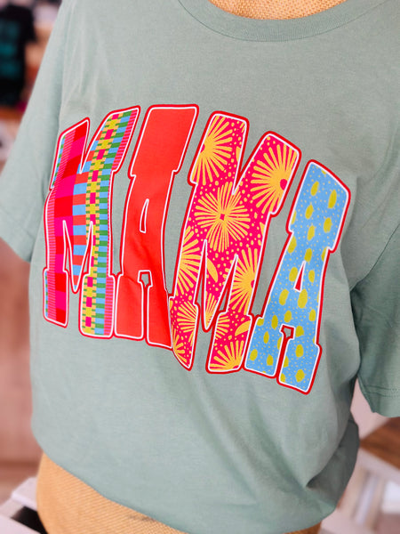 Mixed Print Mama Tee