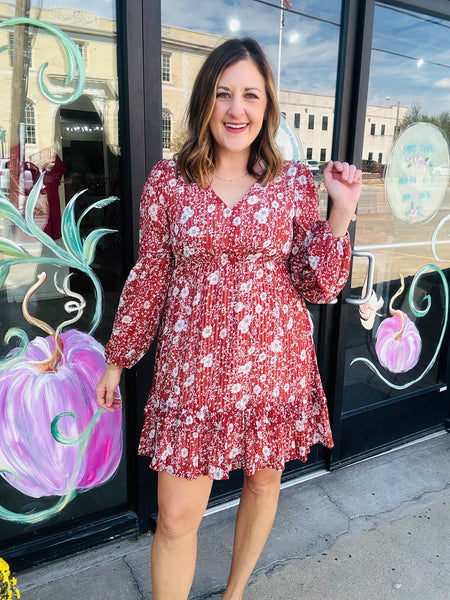 Fall Boho Floral Dress