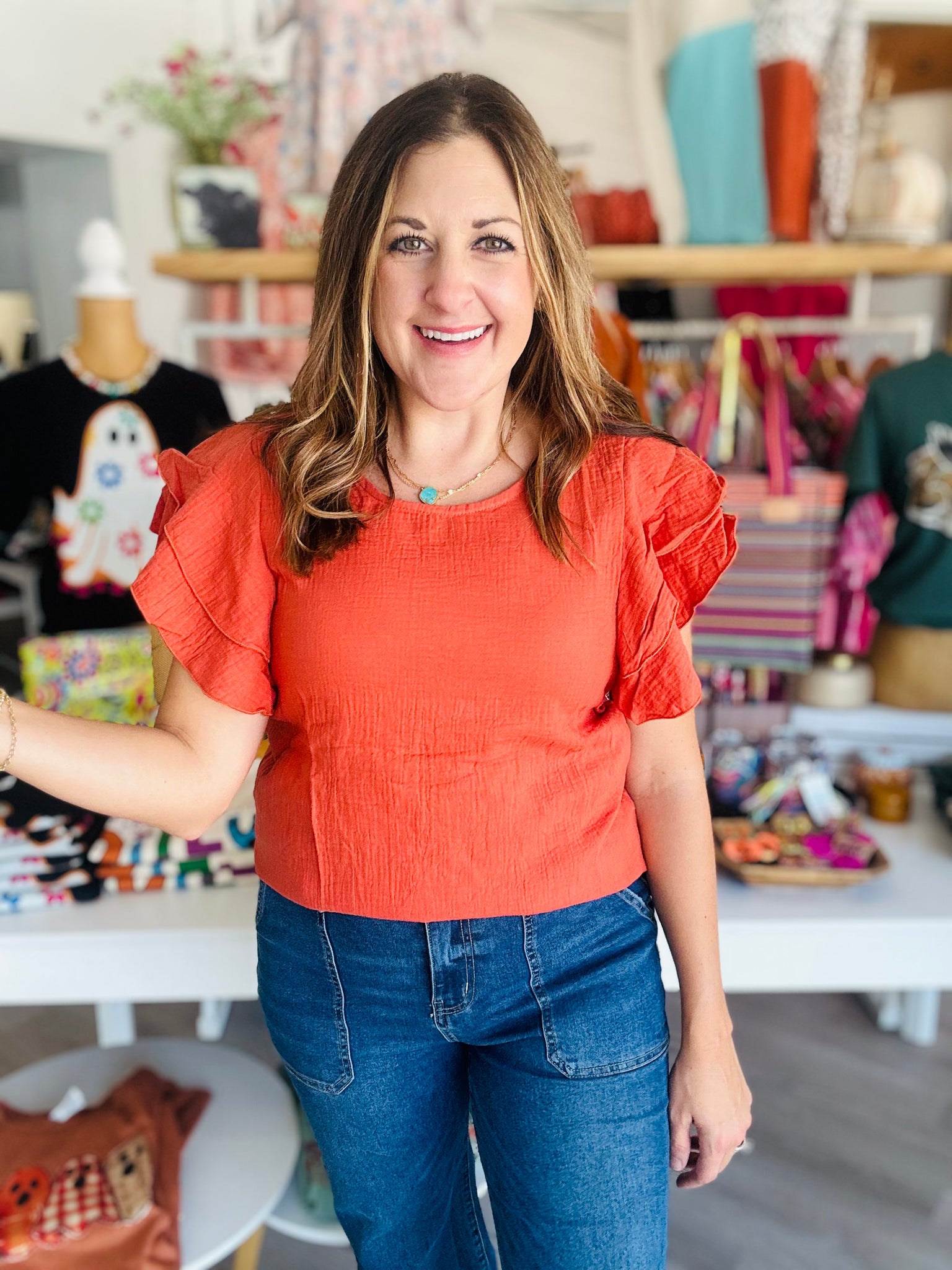 Cozy Cotton Top in Orange