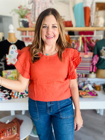 Cozy Cotton Top in Orange