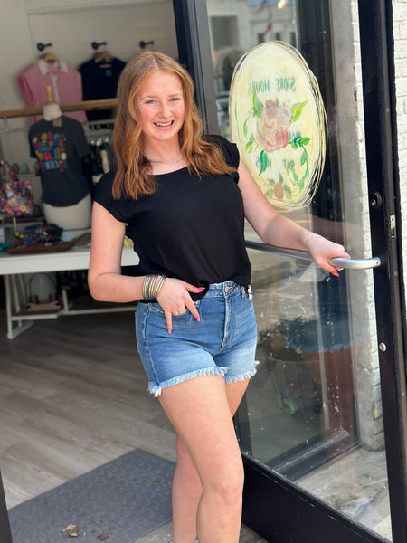 Black Linen Top