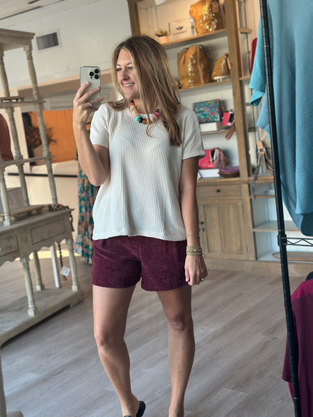 Merlot Knit Shorts