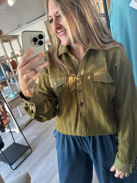 Olive Knit Top