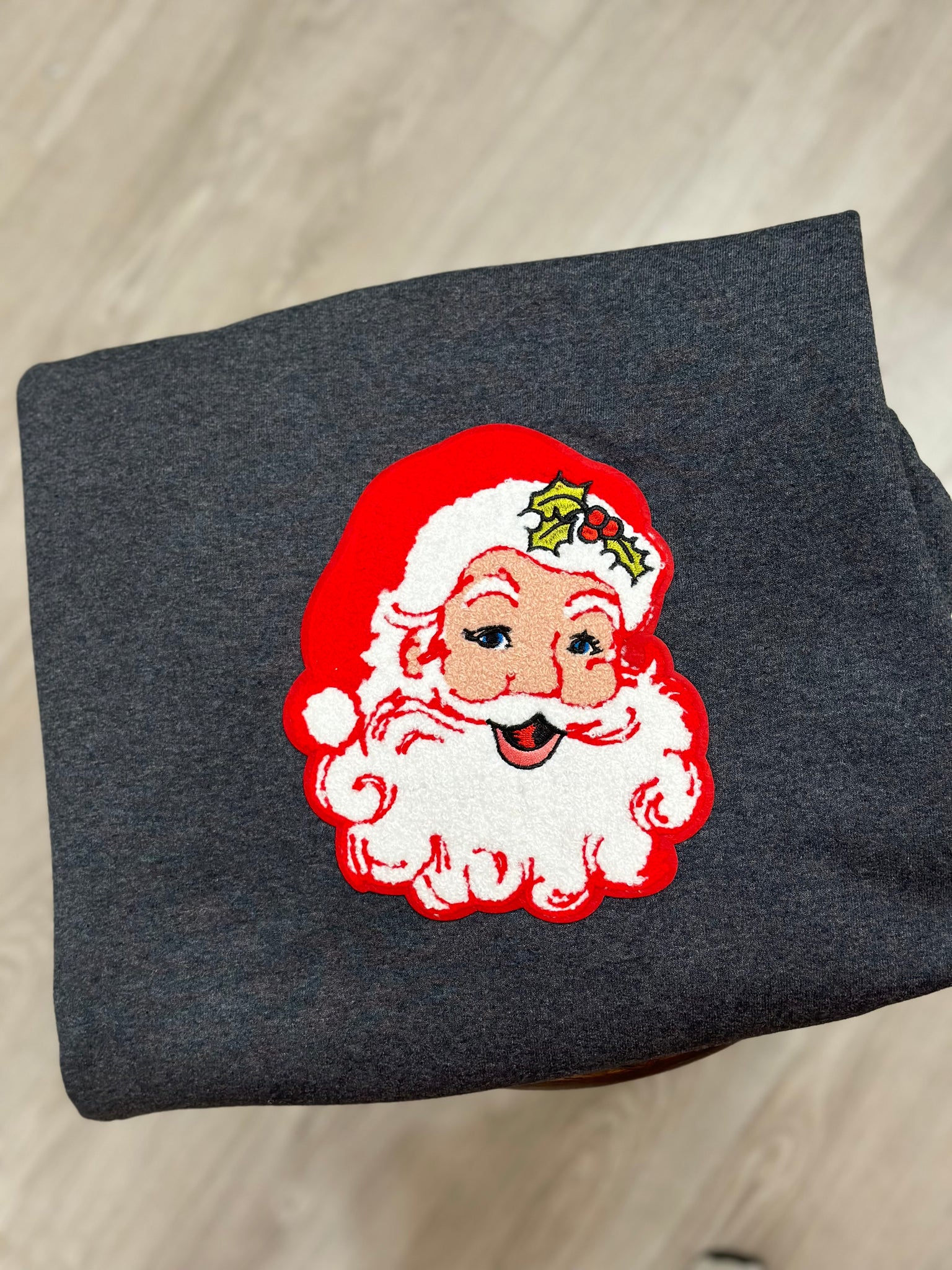 Chenille Santa Sweatshirt
