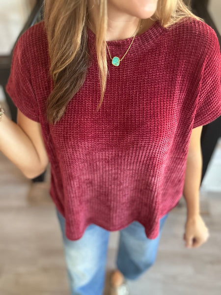 Maroon Chenille Top
