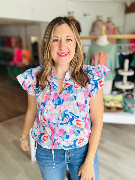 Pink Floral Blouse