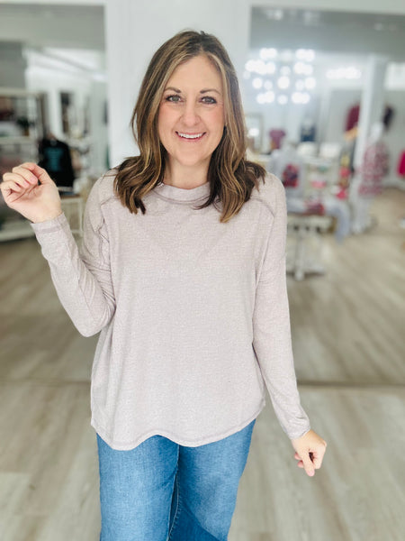 Soft Melange Hi-Lo in Ash Mocha