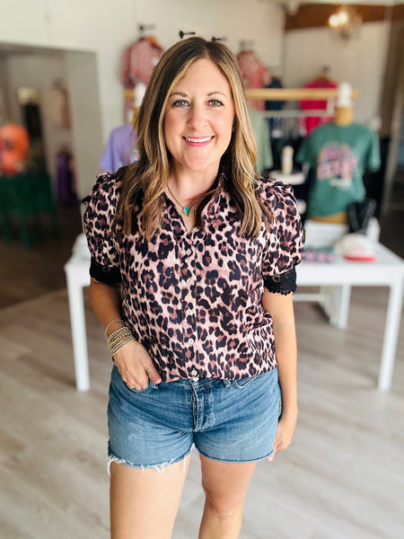 Leopard & Lace Top