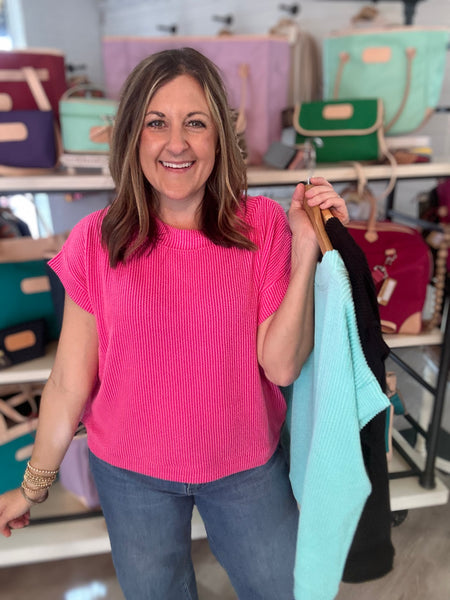 Ribbed Basic Top Pink